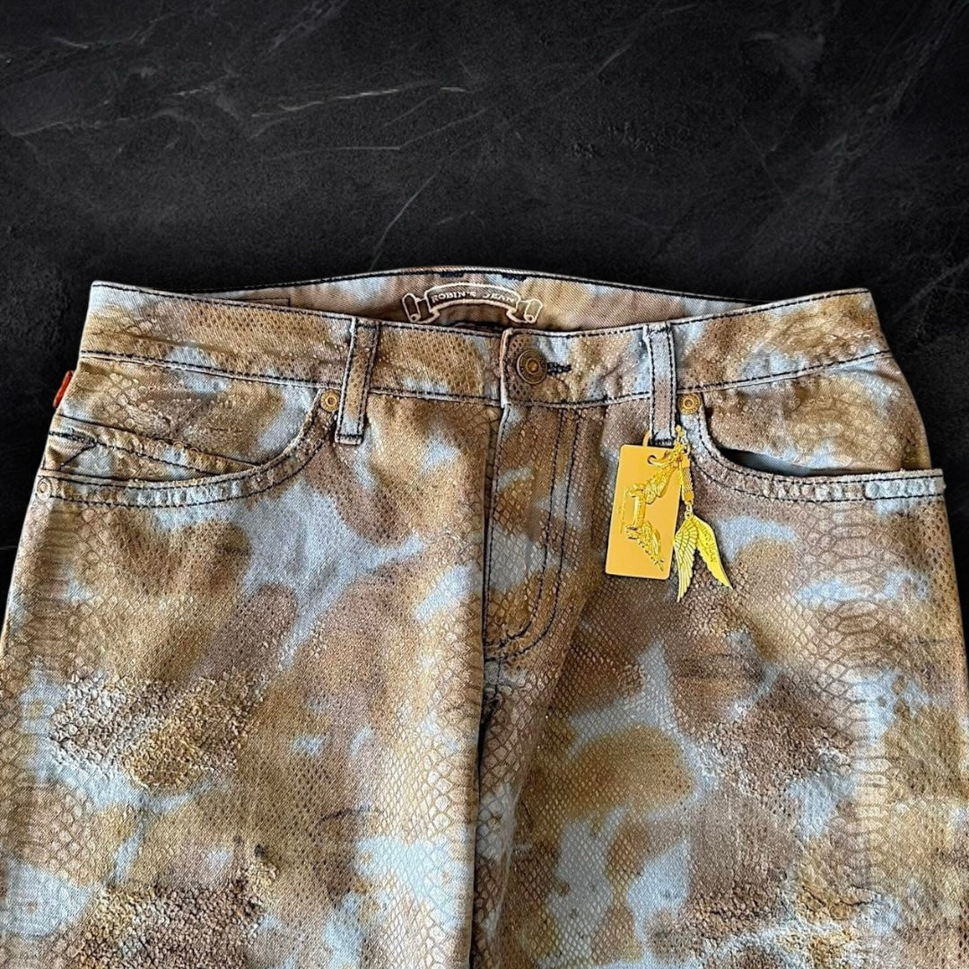“Miami Brown Snakeskin” Robins Jeans