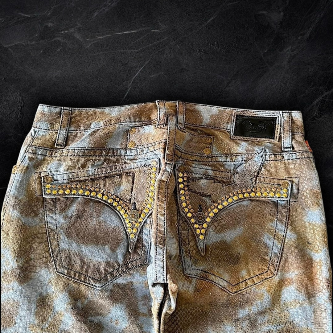 “Miami Brown Snakeskin” Robins Jeans