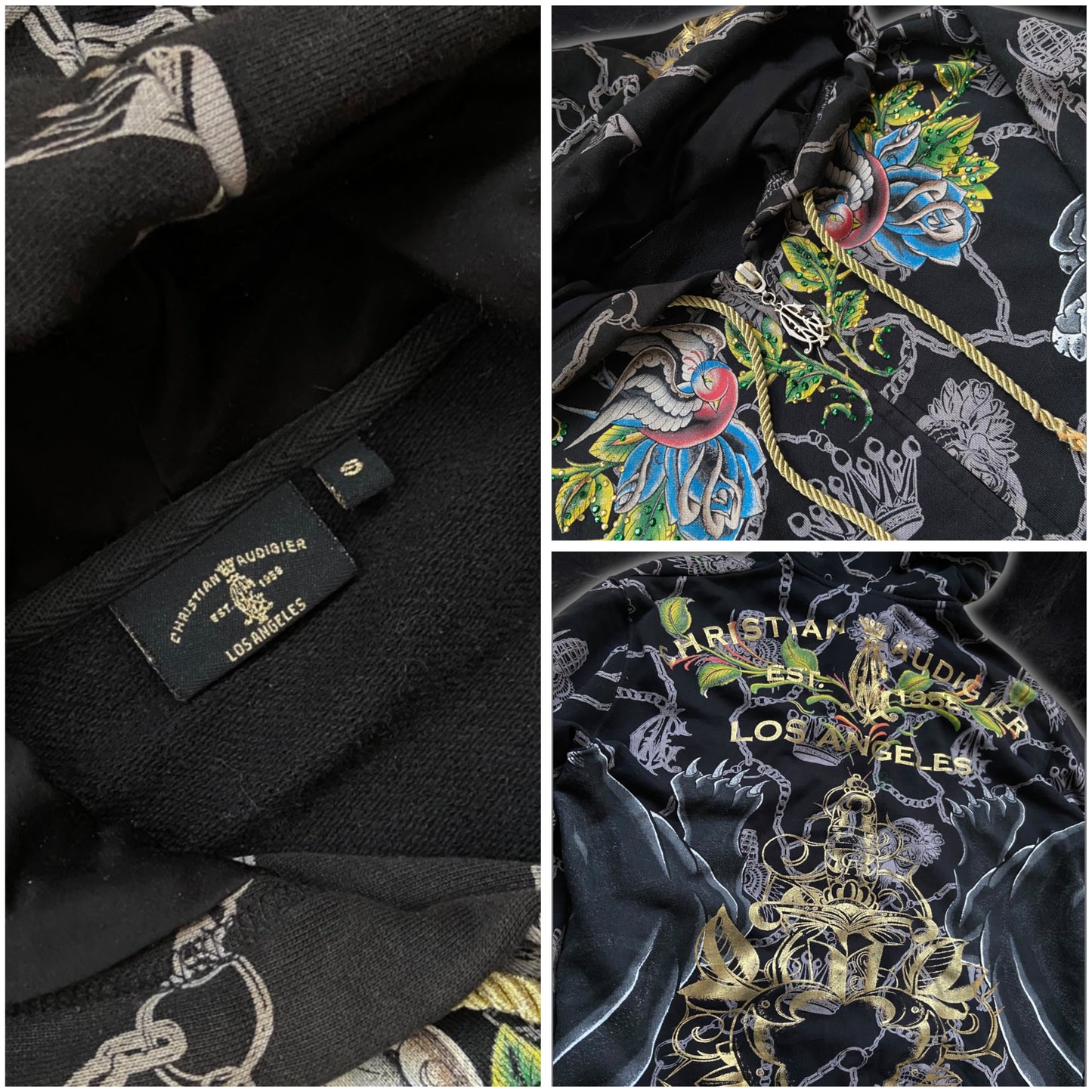 Christian Audigier Rhinestone Hoodie