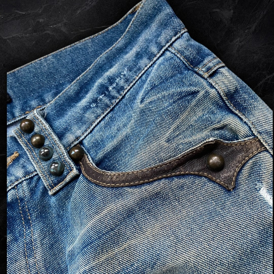 Insanely Detailed Ifsixwasnine x Tornado Mart x Hysteric Glamour Style Jeans.