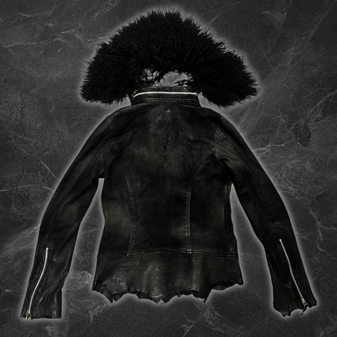 14th Addiction Fur Cross Zip Jacket