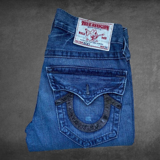 True Religion Leather Logo Jeans