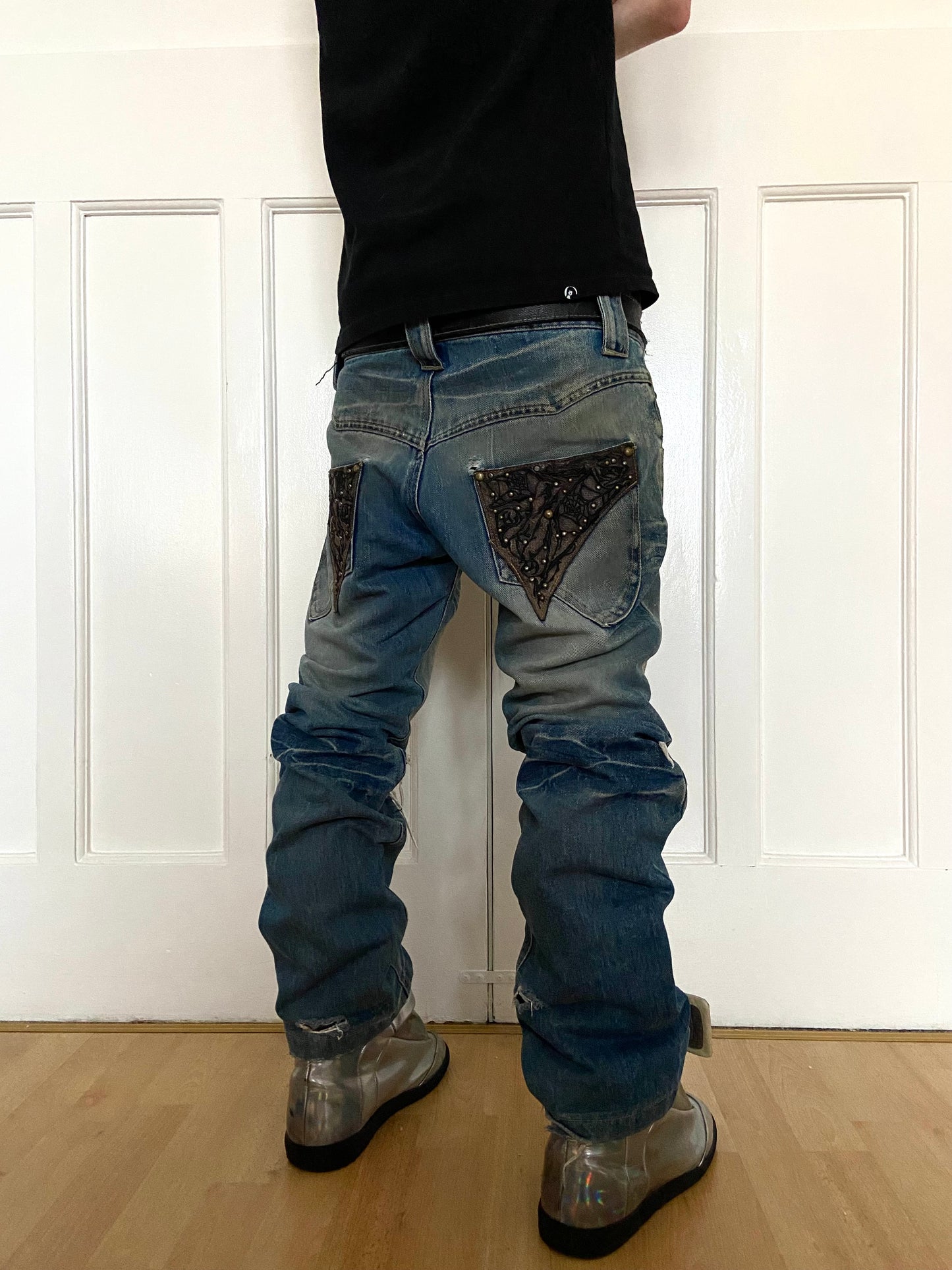 Insanely Detailed Ifsixwasnine x Tornado Mart x Hysteric Glamour Style Jeans.