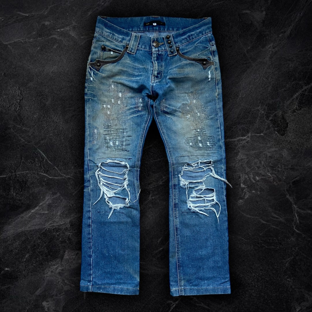 Insanely Detailed Ifsixwasnine x Tornado Mart x Hysteric Glamour Style Jeans.