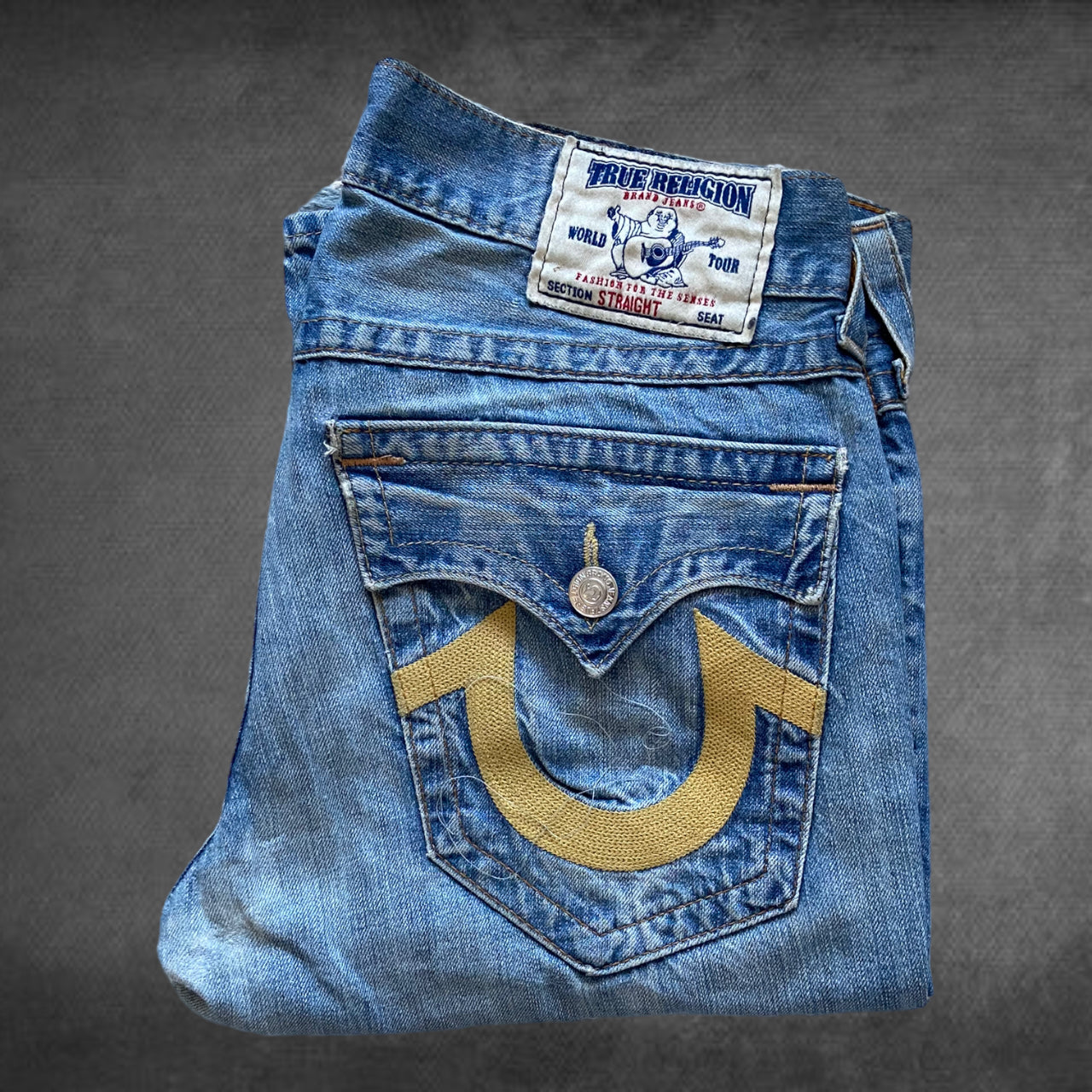 True Religion Yellow Logo Jeans