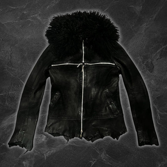 14th Addiction Fur Cross Zip Jacket