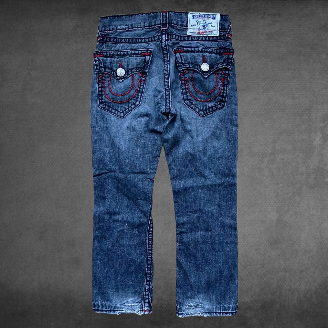 True Religion Ricky Super T Red Stitch Jeans