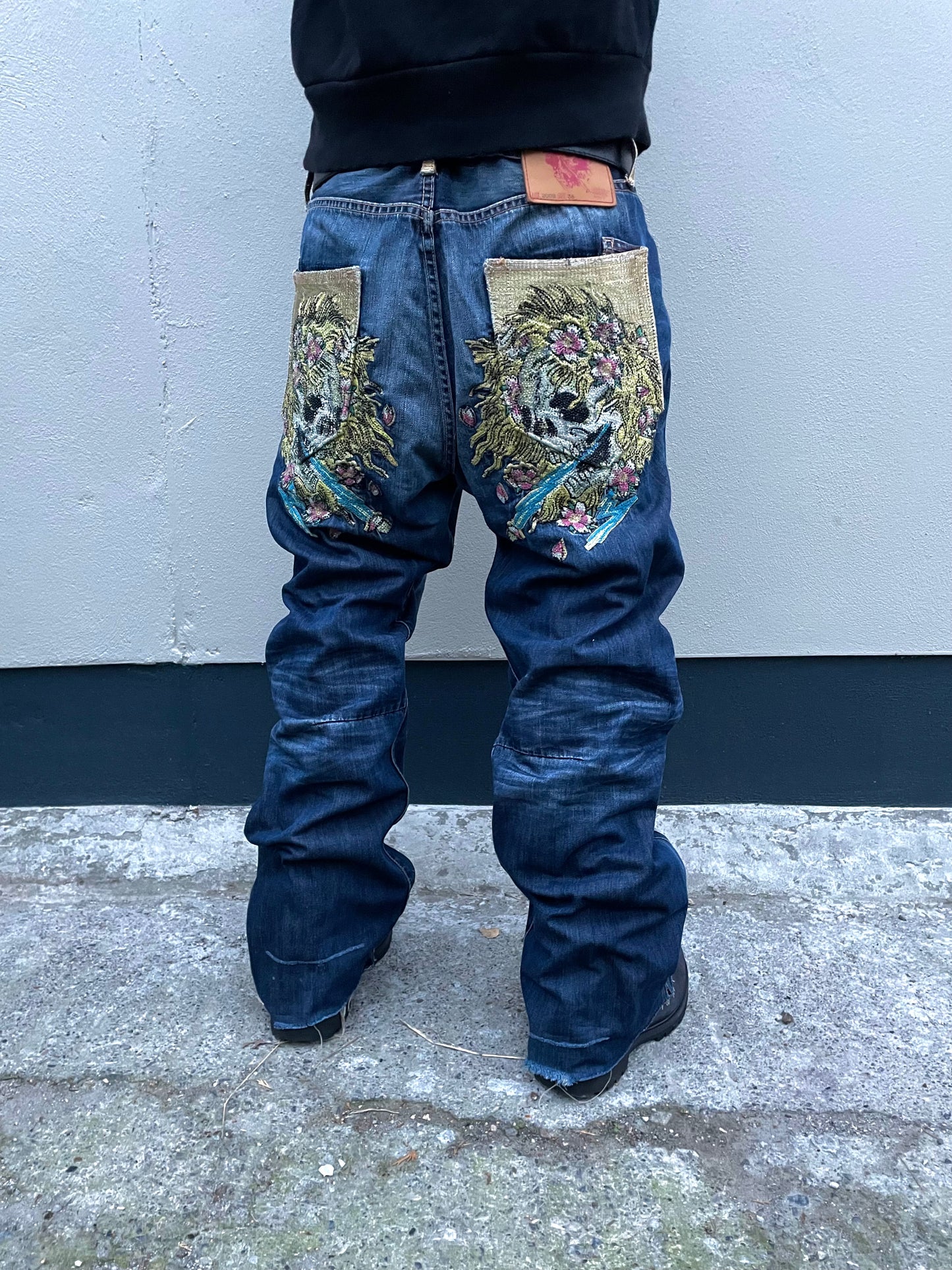 Ed Hardy Embroided Rhinestone Jeans