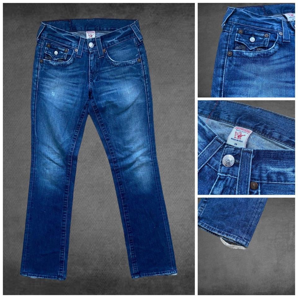 True Religion Leather Logo Jeans