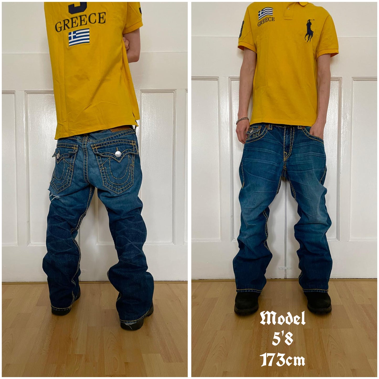 True Religion Joey Super T Yellow Stitch Jeans