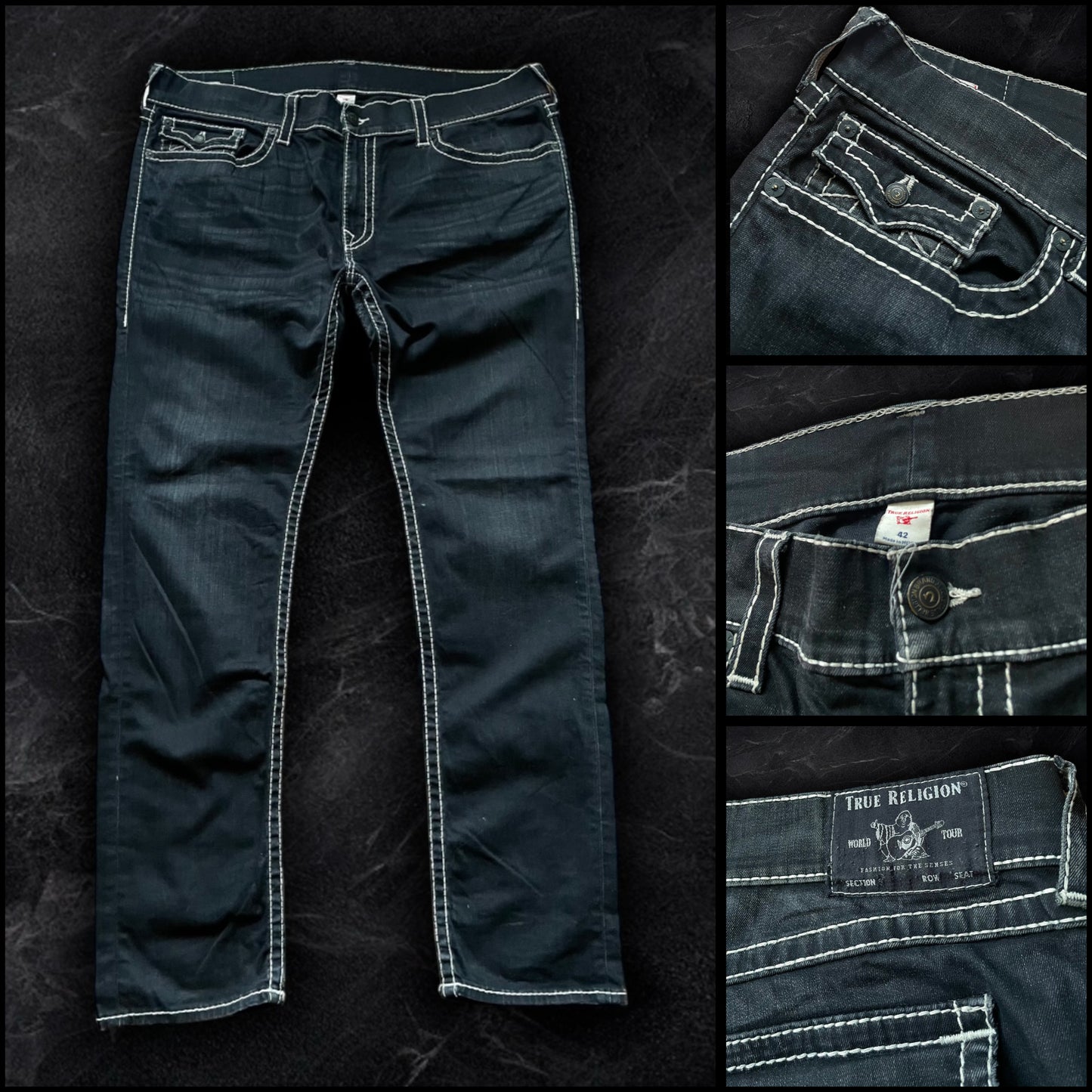 True Religion “Big T” Stitch Jeans