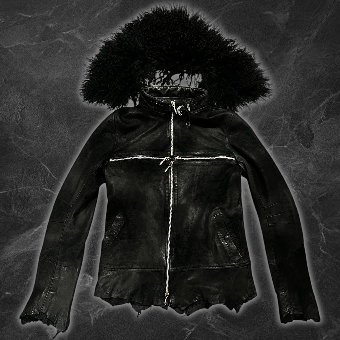 14th Addiction Fur Cross Zip Jacket